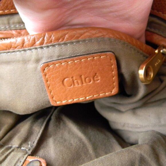 CHLOE MARCIE TAN PEBBLE LEATHER HOBO/CROSSBODY MESSENGER BAG MADE IN ITALY - Picture 13 of 15